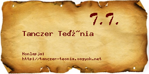 Tanczer Teónia névjegykártya